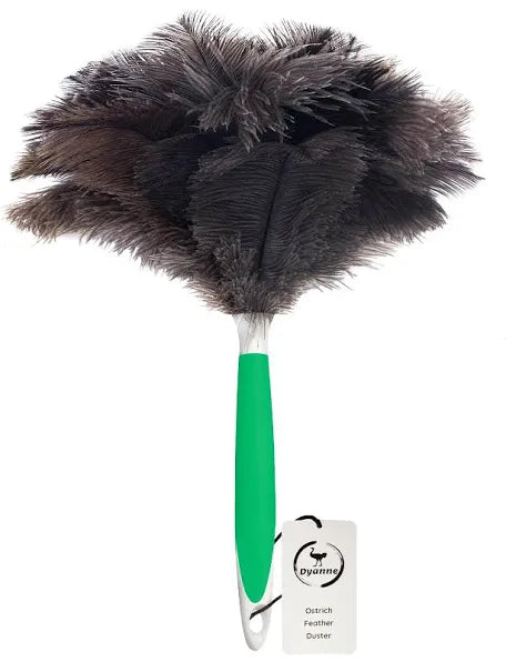 Ostrich Feather Duster – Natural, Fluffy, and Reusable (16 inch, Gray Handle)